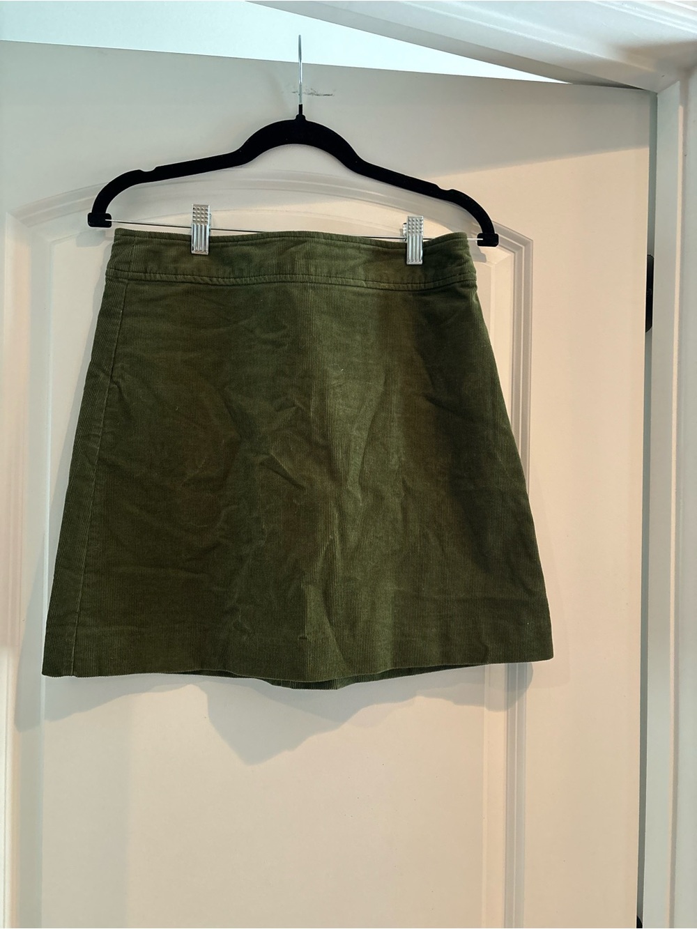 J. Crew Factory Olive Green Corduroy Mini Skirt